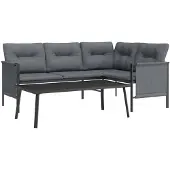 vidaXL 2-tlg. Garten-Lounge-Set Anthrazit Stahl