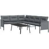 vidaXL 2-tlg. Garten-Lounge-Set Anthrazit Stahl