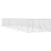 vidaXL Outdoor-Hundezwinger Silbern 4x16x2 m Verzinkter Stahl