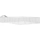vidaXL Outdoor-Hundezwinger mit Dach Silbern 10x8x2,5 m Stahl Verzinkt
