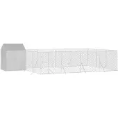 vidaXL Outdoor-Hundezwinger mit Dach Silbern 10x6x2,5 m Stahl Verzinkt