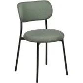 Beliani Esszimmerstühle 2er Set Dunkelgrün mit Schwarzen Beinen Modernes Design für Esszimmer Essbereich Küche Wohnzimmer