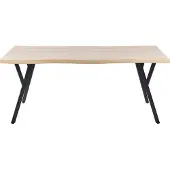 Beliani Esstisch Helles Holz / Schwarze Beine 180 x 90 cm Rechteckig aus MDF Stahl Modern für Esszimmer Essbereich