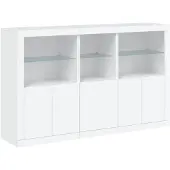 vidaXL Sideboard mit LED-Leuchten Weiß 162x37x100 cm