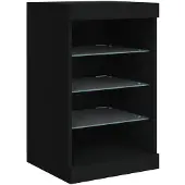 vidaXL Sideboard mit LED-Leuchten Schwarz 41x37x67 cm
