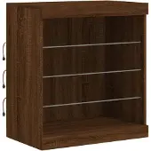 vidaXL Sideboard mit LED-Leuchten Braun Eichen-Optik 60,5x37x67 cm