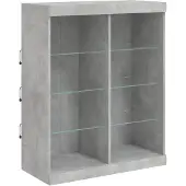 vidaXL Sideboard mit LED-Leuchten Betongrau 81x37x100 cm
