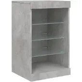 vidaXL Sideboard mit LED-Leuchten Betongrau 41x37x67 cm