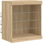 vidaXL Sideboard mit LED-Leuchten Sonoma-Eiche 60,5x37x67 cm