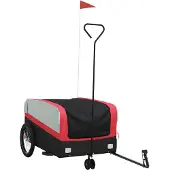 vidaXL Fahrradanhänger Schwarz und Rot 45 kg Eisen