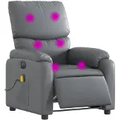 vidaXL Massagesessel Elektrisch Grau Kunstleder