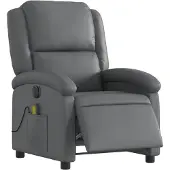 vidaXL Massagesessel Elektrisch Grau Kunstleder
