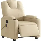 vidaXL Massagesessel Elektrisch Creme Stoff