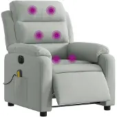 vidaXL Massagesessel Elektrisch Hellgrau Samt