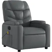 vidaXL Massagesessel Elektrisch Grau Kunstleder