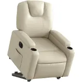 vidaXL Relaxsessel mit Aufstehhilfe Elektrisch Creme Kunstleder