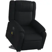 vidaXL Massagesessel mit Aufstehhilfe Schwarz Kunstleder