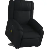 vidaXL Massagesessel mit Aufstehhilfe Elektrisch Schwarz Kunstleder