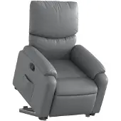 vidaXL Relaxsessel mit Aufstehhilfe Grau Kunstleder