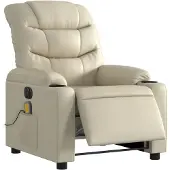 vidaXL Massagesessel Elektrisch Creme Kunstleder