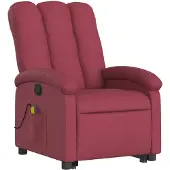 vidaXL Massagesessel mit Aufstehhilfe Weinrot Stoff