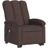 vidaXL Massagesessel mit Aufstehhilfe Dunkelbraun Stoff