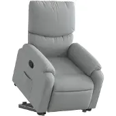 vidaXL Relaxsessel mit Aufstehhilfe Hellgrau Stoff