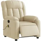 vidaXL Massagesessel Elektrisch Creme Stoff