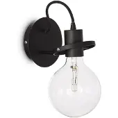 Ideal Lux Moderne Wandleuchte Radio Metall Schwarz 1 Licht E27 8W 3000K Warmes Licht