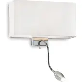 Ideal Lux HOTEL AP2, Oberfläche, Rechteck, 2 Glühbirne(n), IP20, Chrom, Weiß