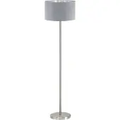 Eglo MASERLO Textil Stehlampe 1 Satin Nickel Birne Durchmesser 38 cm