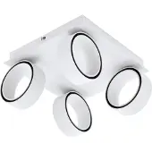 Eglo LED Deckenlampe Albariza, Spot Deckenleuchte, Wohnzimmerlampe mit 4 Deckenspots, Deckenstrahler für Wohnzimmer, Küche und Flur, warmweiß
