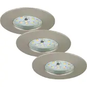 Briloner LED Einbauleuchten Dimmbar 3er Set IP44 5,5 W silber Kunststoff