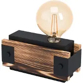 Eglo Layham, Schwarz, Braun, Stahl, Holz, Schlafzimmer, Wohnzimmer, IP20, II, E27