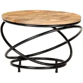 vidaXL Couchtisch Schwarz 60x60x40 cm Raues Mango-Massivholz