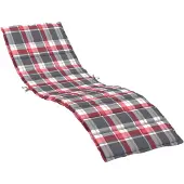 vidaXL Sonnenliegen-Auflage Rot Karomuster 200x70x3 cm Oxford-Gewebe