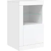 vidaXL Beistellschrank mit LED-Leuchten Weiß Holzwerkstoff