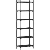 vidaXL Bücherregal 6 Böden Schwarz 60x30x188 cm