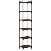 vidaXL Bücherregal 6 Böden Braun Eiche-Optik 40x30x188cm
