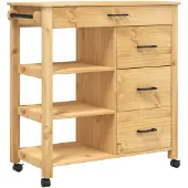vidaXL Küchenwagen MONZA 84x40x88,5 cm Massivholz Kiefer