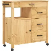 vidaXL Küchenwagen MONZA 84x40x88,5 cm Massivholz Kiefer
