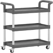 vidaXL Rollwagen mit 3 Etagen Grau 77x34x72 cm Aluminium