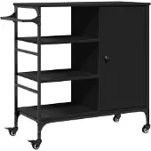 vidaXL Küchenwagen Schwarz 87,5x38,5x84,5 cm Holzwerkstoff