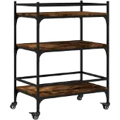 vidaXL Küchenwagen Räuchereiche 65x40x86,5 cm Holzwerkstoff
