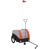 vidaXL Fahrradanhänger Schwarz und Orange 30 kg Eisen
