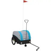vidaXL Fahrradanhänger Schwarz und Blau 30 kg Eisen