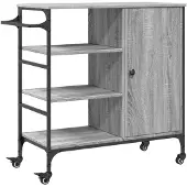 vidaXL Küchenwagen Grau Sonoma 87,5x38,5x84,5 cm Holzwerkstoff