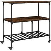 vidaXL Küchenwagen Räuchereiche 100x50x95 cm Holzwerkstoff
