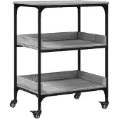 vidaXL Küchenwagen Grau Sonoma 60x41x80,5 cm Holzwerkstoff