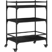 vidaXL Küchenwagen Schwarz 65x40x86,5 cm Holzwerkstoff
